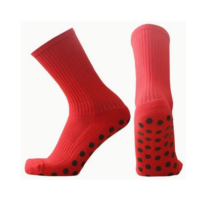 Red Crew Grip Socks